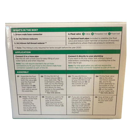 JoJo Water Tank Float Valve Kit (Floatkit)