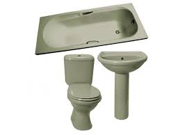 Avo/Green Basin Box Set + Toilet + Cistern