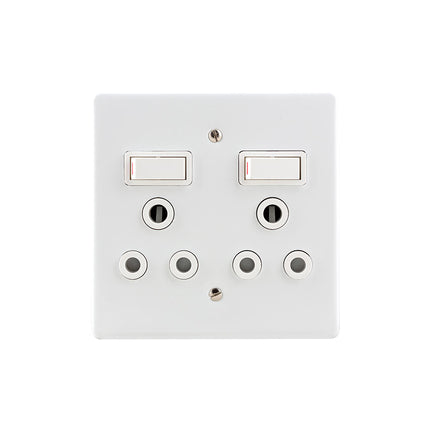 Crabtree Double Plug + Cover 4 x 4 CT180