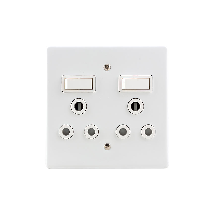 Crabtree Double Plug + Cover 4 x 4 CT180
