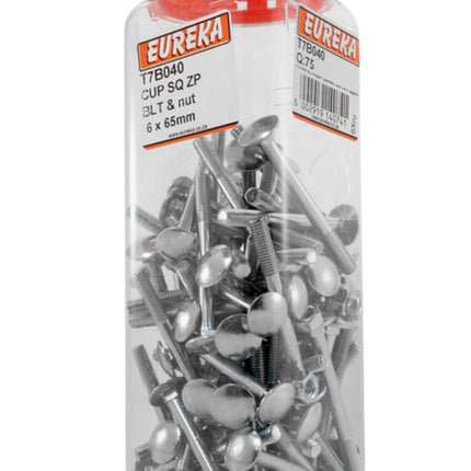 T7B040 Cup Square Zp Blt & Nut 6 X 65mm