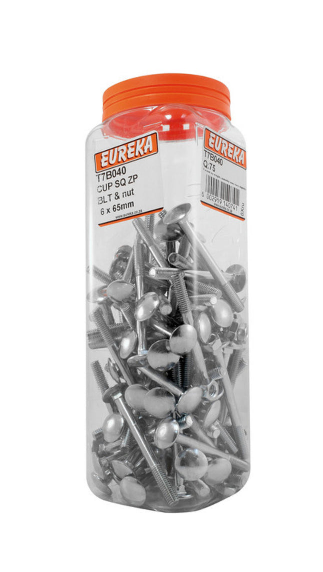 T7B040 Cup Square Zp Blt & Nut 6 X 65mm