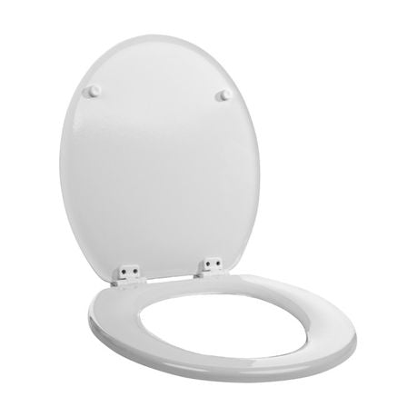 Wooden Toilet Seat White - Nylon Fitting