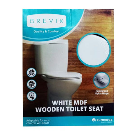 Wooden Toilet Seat White - Nylon Fitting
