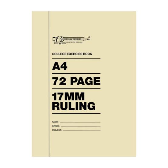 72p A4 College Books Feint & Margin