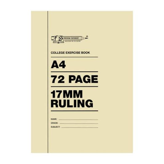 72p A4 College Books Feint & Margin