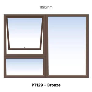 PT129B Bronze Aluminium Window