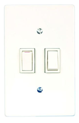 Ausma Double Switch + Cover Steel