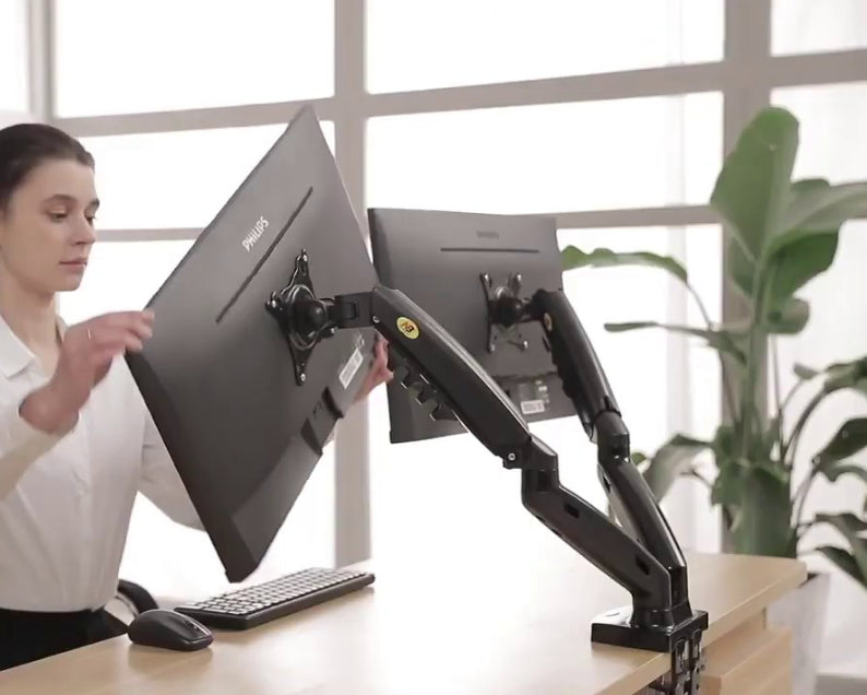 North Bayou | NB Ergonomics | Desktop Mount for 2 Screens [F160]